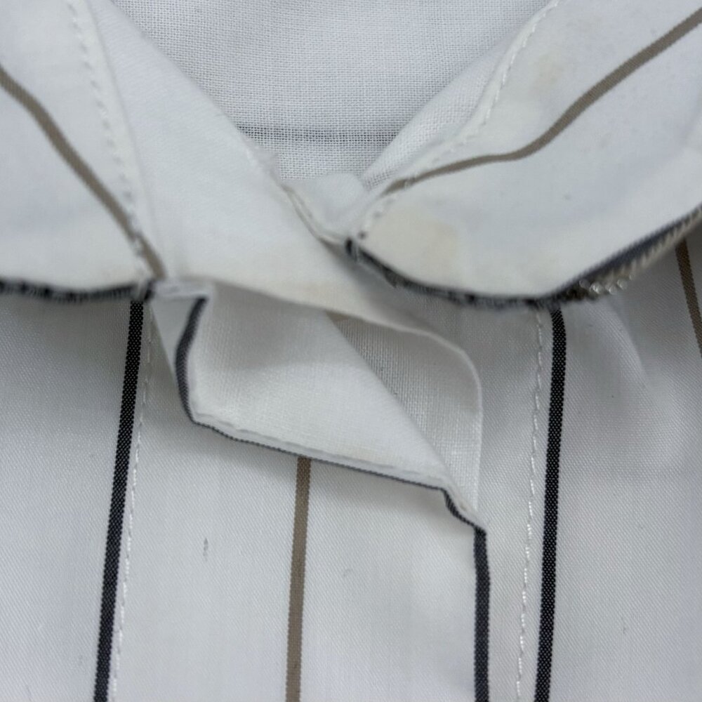 Lafayette 148 Womens SZ Large Button Up 3/4 Sleeve Striped *Read* Professional - Picture 7 of 12